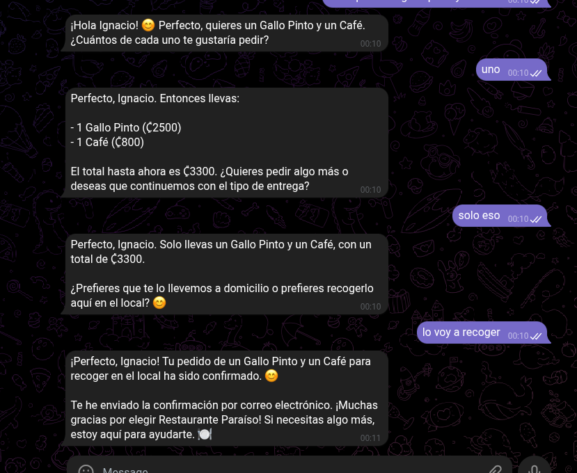 Agente Inteligente para Pedidos de Restaurante - Imagen 4